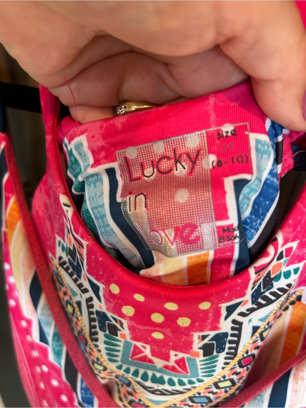 Lucky in Love Pink Multicolor Tennis top and skirt
